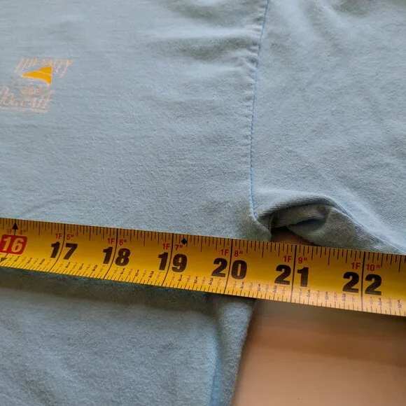 Vintage The Salty Dog Cafe Long Sleeve Shirt Size L Hanes light blue - Picture 6 of 7